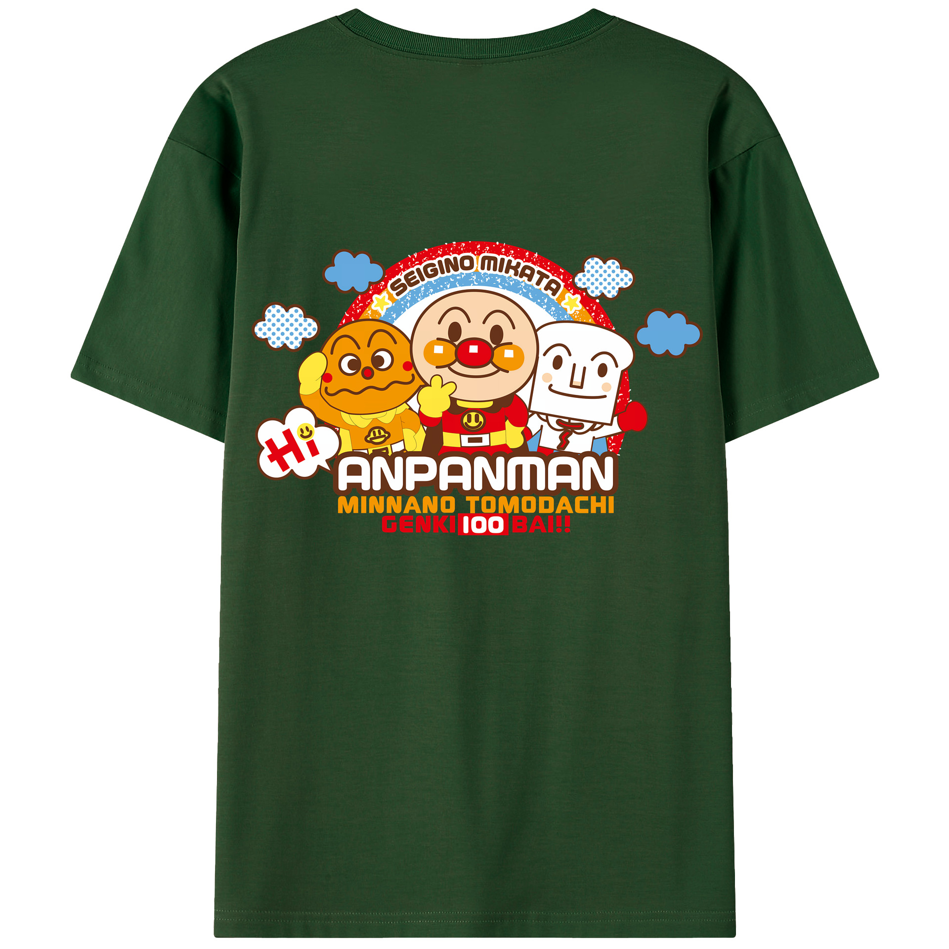 （画像用） アンパンマン Anpanman 綿100％半袖Tシャツ（背面プリント）